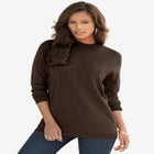 Plus Size Drop Needle Mockneck Lightweight Sweater Knit image number null