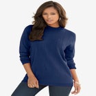 Plus Size Drop Needle Mockneck Lightweight Sweater Knit image number null