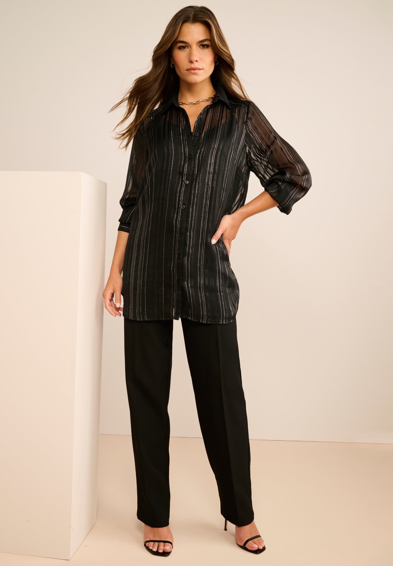 Kate Lurex Stripe Blouse image number 0