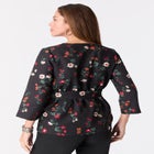 Faux Wrap Tie Bi-Stretch Blouse image number null