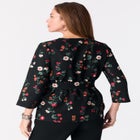 Faux Wrap Tie Bi-Stretch Blouse image number null