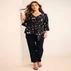 Faux Wrap Tie Bi-Stretch Blouse image number null