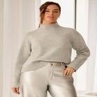 Boxy Mock Neck Pullover image number null