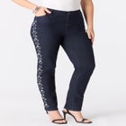Plus Size Embellished Straight-Leg Jean image number null