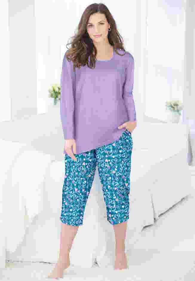 Satin Trim Sleep Tee image number 2