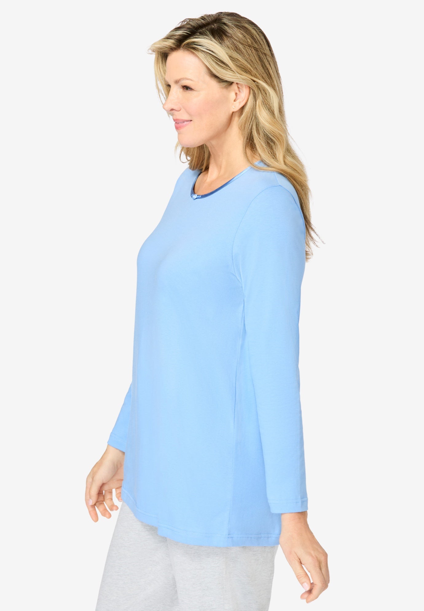 Satin Trim Sleep Tee image number 2