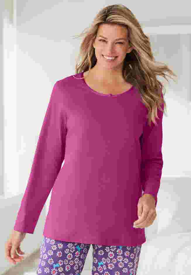 Satin Trim Sleep Tee image number 0