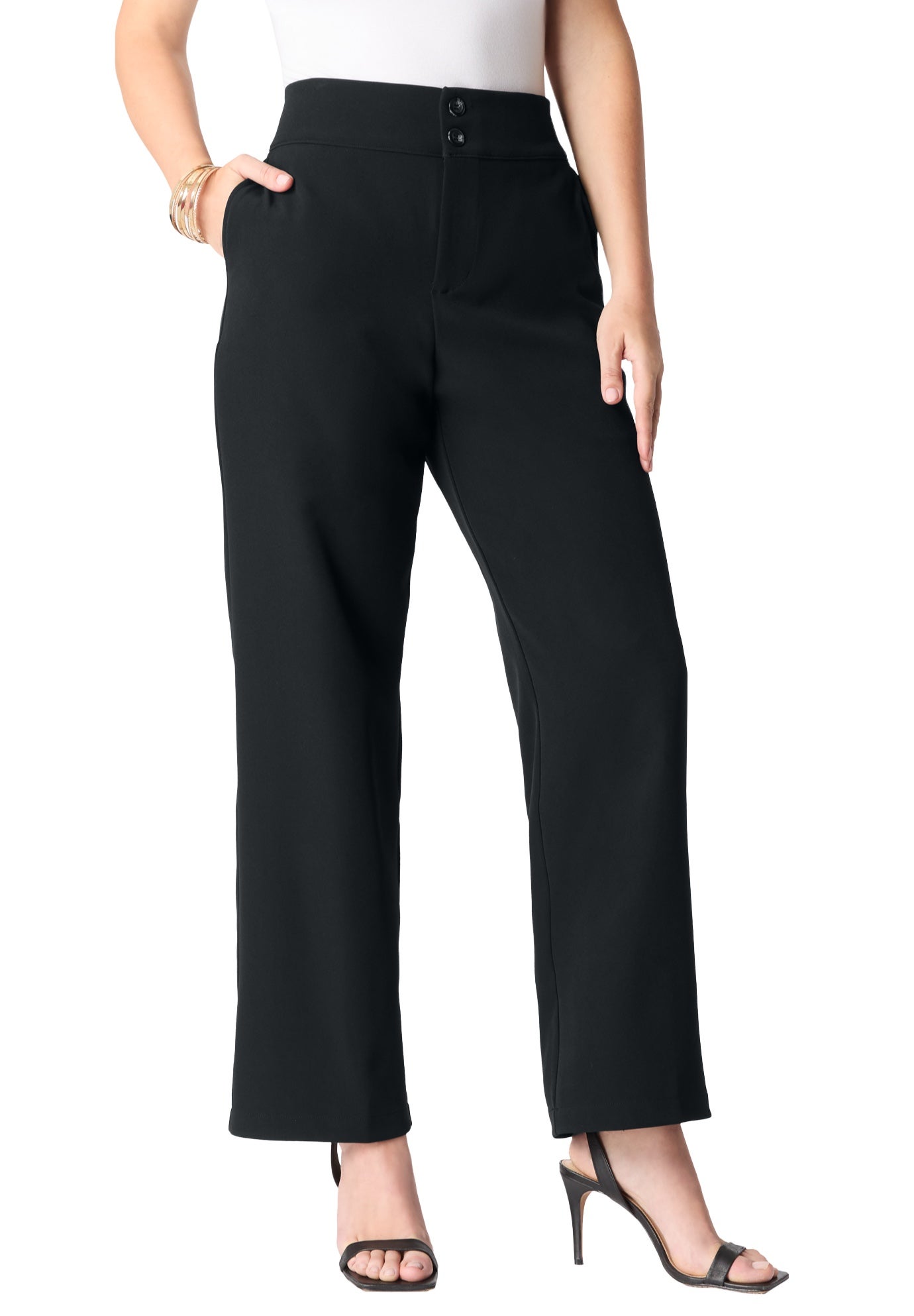 Plus Size Bi-Stretch Wide Leg Pant image number 0