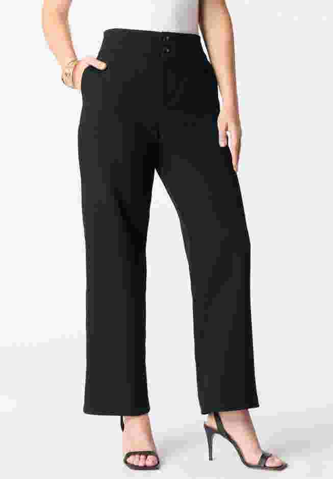 Plus Size Bi-Stretch Wide Leg Pant image number 0