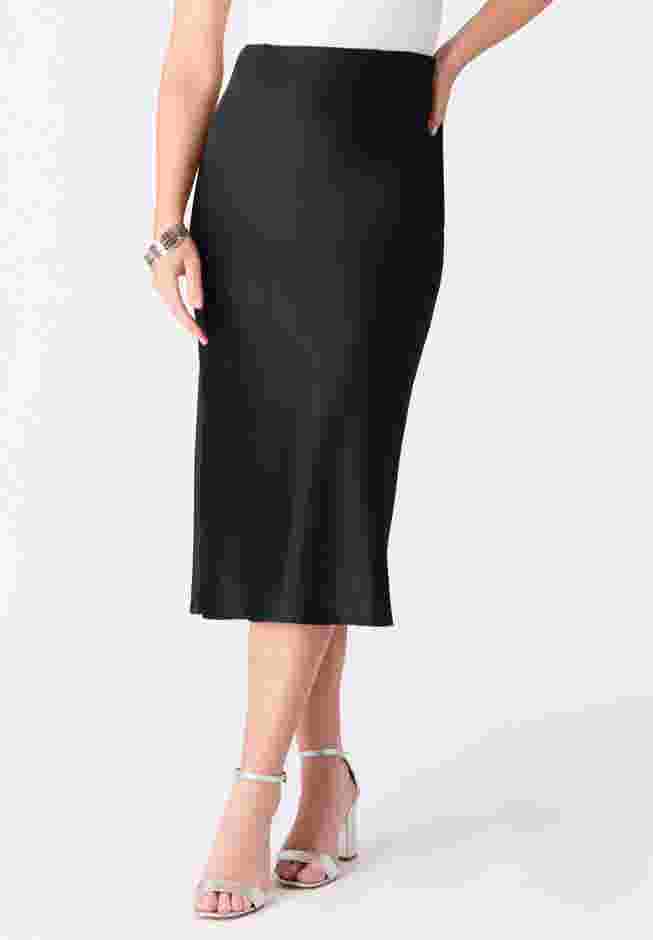 Stretch Satin Midi Skirt image number 0