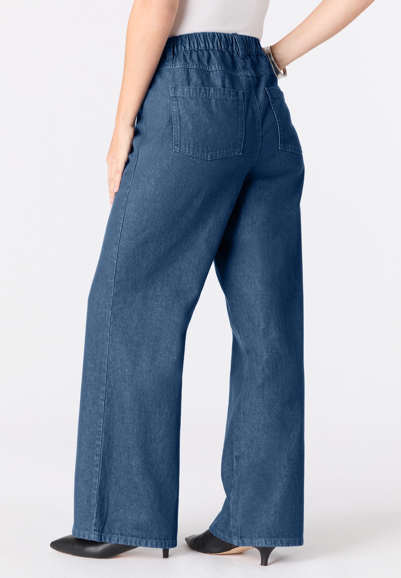 Plus Size Easy-Wear Wide Leg Jean image number 1