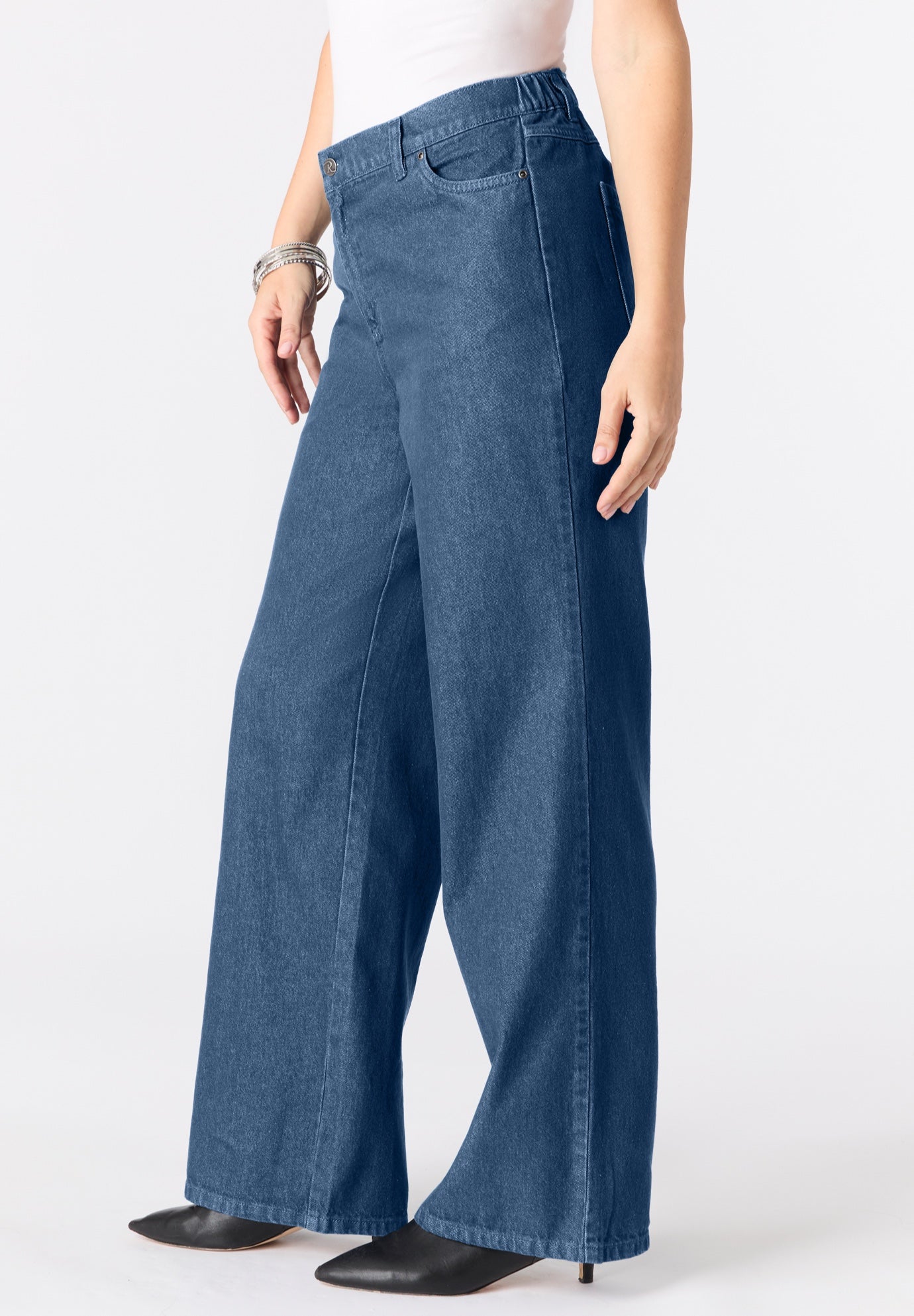 Plus Size Easy-Wear Wide Leg Jean image number 2