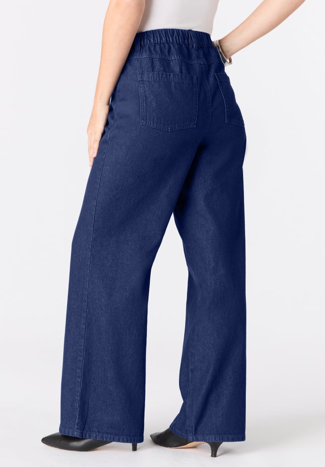 Plus Size Easy-Wear Wide Leg Jean image number 1