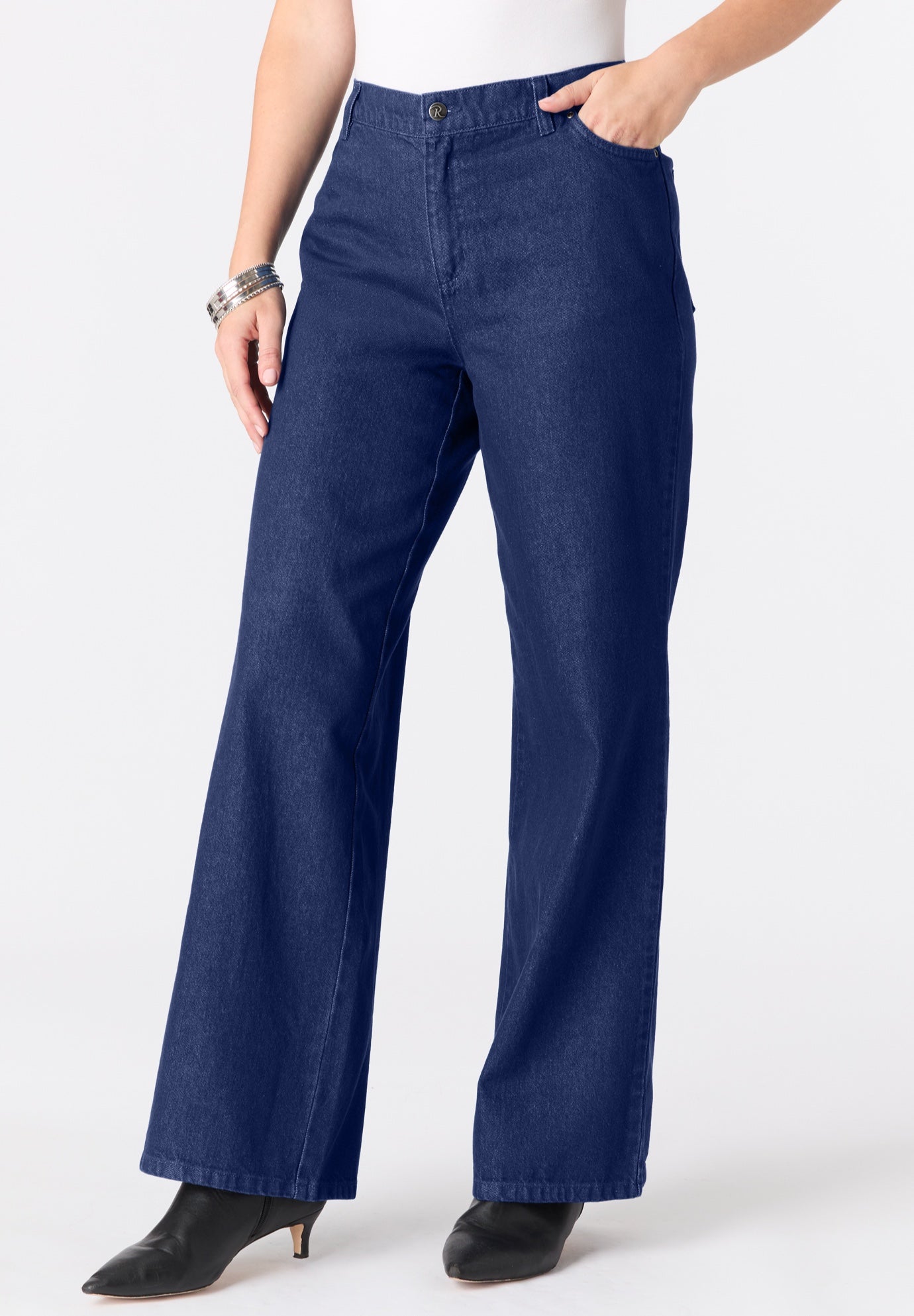 Plus Size Easy-Wear Wide Leg Jean image number 0