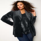 Plus Size Shawl Collar Velour Blazer image number null