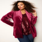 Plus Size Shawl Collar Velour Blazer image number null