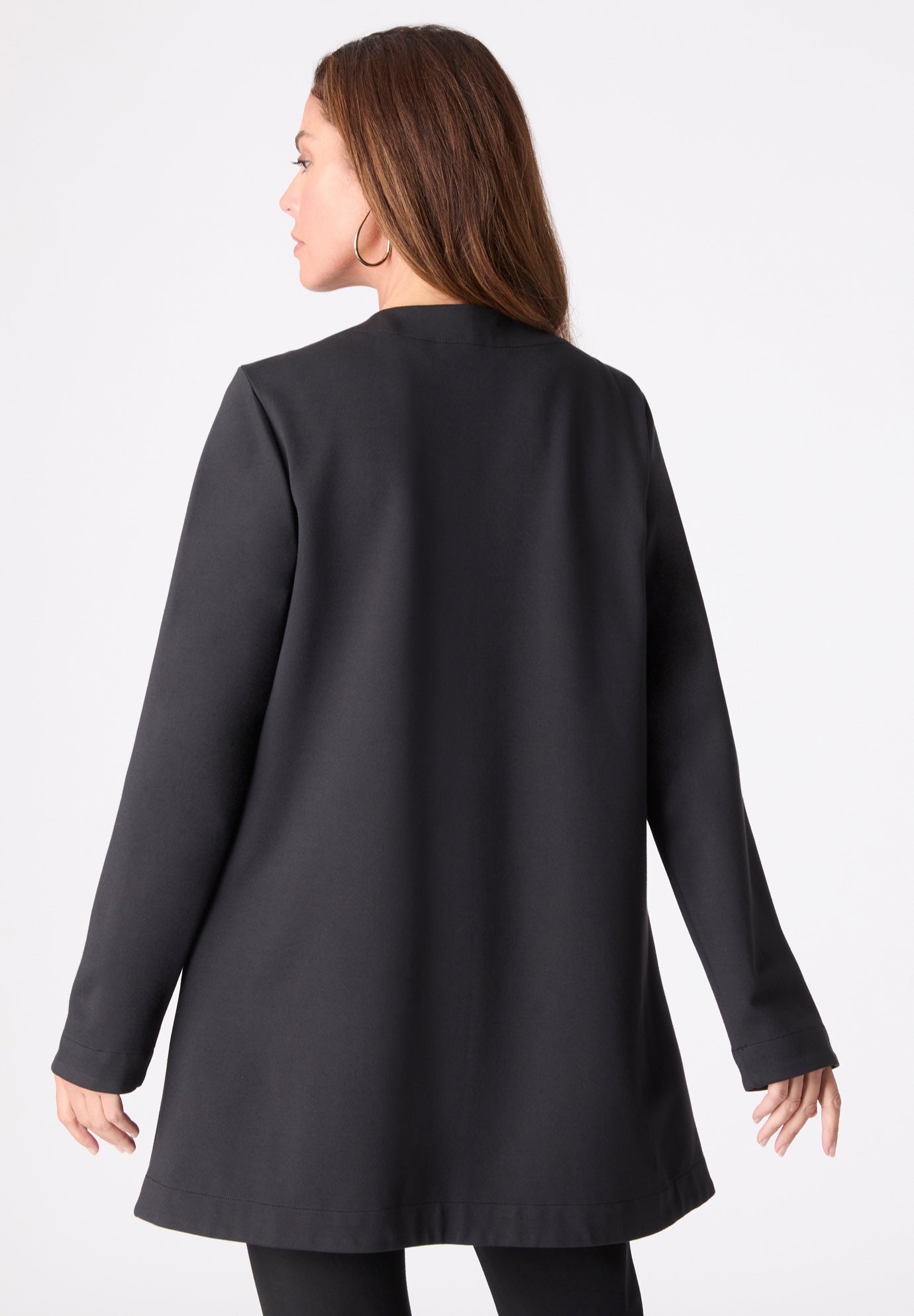 Plus Size Ultimate Ponte Drape Collar Jacket image number 1