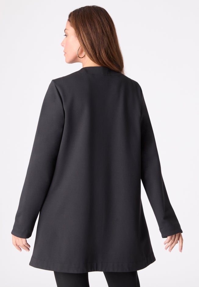 Plus Size Ultimate Ponte Drape Collar Jacket image number 1