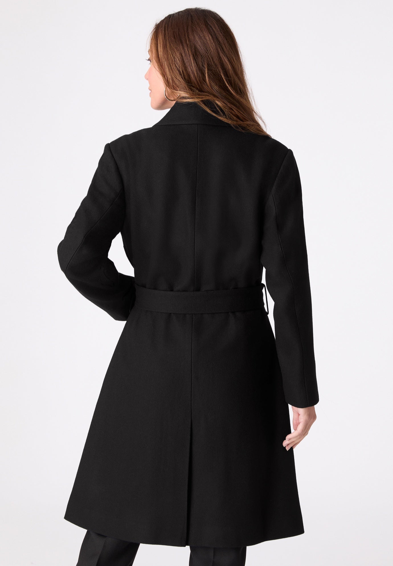 Plus Size A-Line Belted Wool Blend Coat image number 1