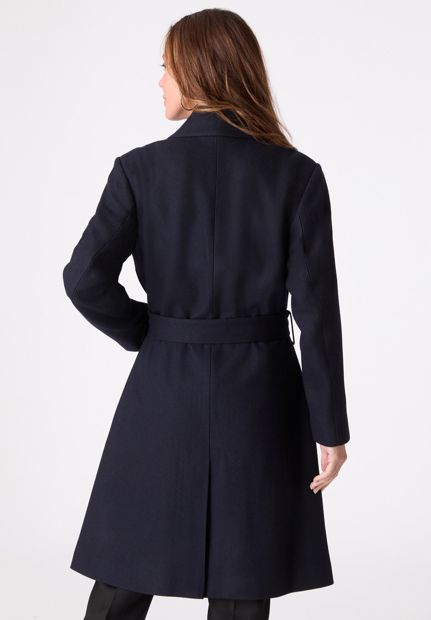 Plus Size A-Line Belted Wool Blend Coat image number 2