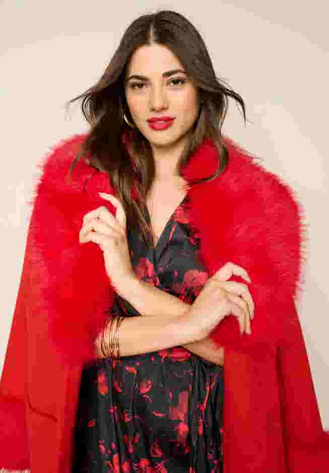 Faux Fur Trimmed Wool Blend Coat image number 3
