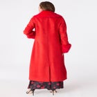 Plus Size Wool Blend Coat with Faux Fur Trim image number null