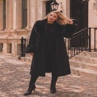 Plus Size Wool Blend Coat with Faux Fur Trim image number 0