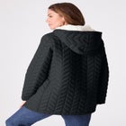 Plus Size Sherpa Lined Quilted Jacket image number null