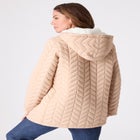 Plus Size Sherpa Lined Quilted Jacket image number null
