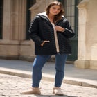 Plus Size Sherpa Lined Quilted Jacket image number null