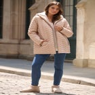 Plus Size Sherpa Lined Quilted Jacket image number null