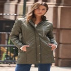 Plus Size Leather Trim Quilted Jacket image number null