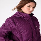 Plus Size Leather Trim Quilted Jacket image number null