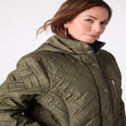 Plus Size Leather Trim Quilted Jacket image number null