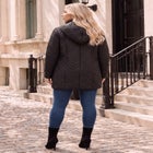 Plus Size Leather Trim Quilted Jacket image number 2