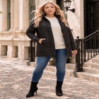 Plus Size Leather Trim Quilted Jacket image number 0