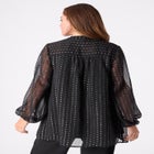 Lurex Popover Henley Blouse image number null