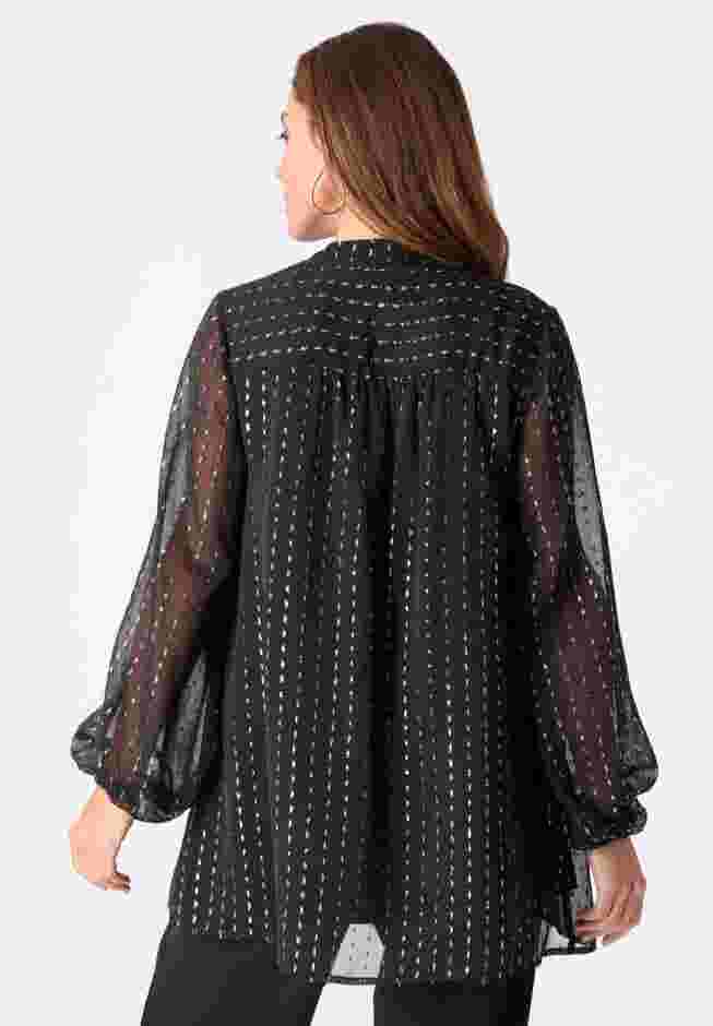 Lurex Popover Henley Blouse image number 1