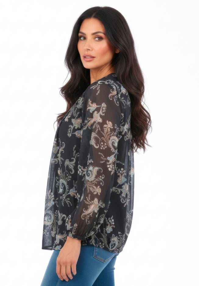 Swing Chiffon Pleated Blouse image number 1