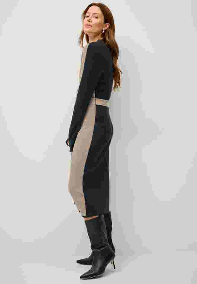 Belted Color Block Midi Sweater Dress image number 2