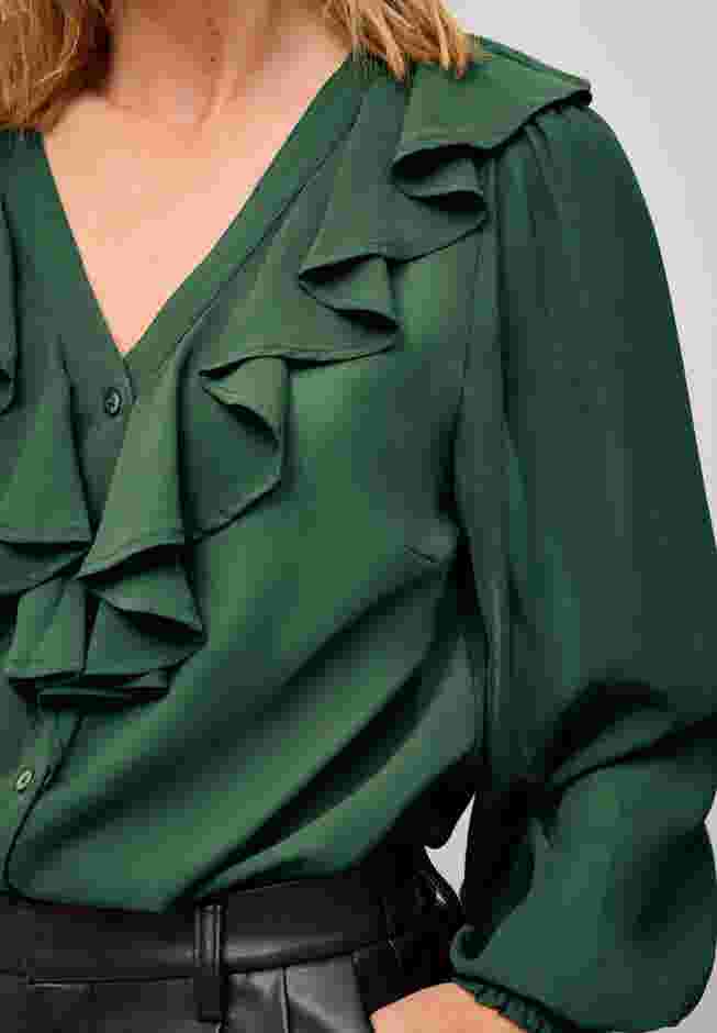 Ruffled Button Front Blouse image number 2