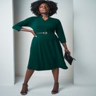 V-Neck Midi Dress image number null