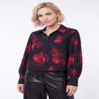 Cropped Oversized Blouson Sleeve Button Front Blouse image number 0