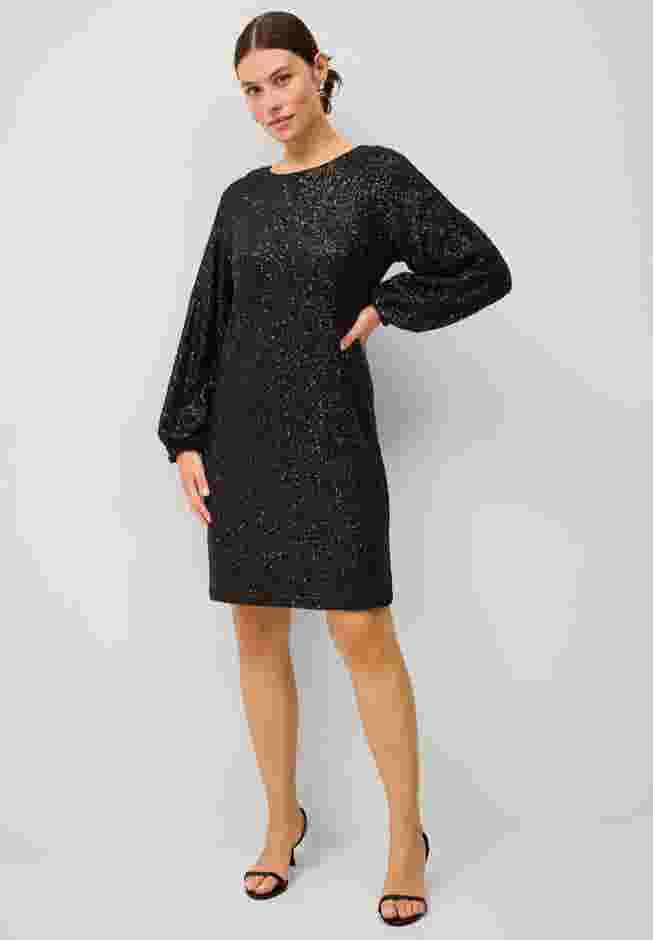 Sequin Dress With Satin Bow At Back image number 0