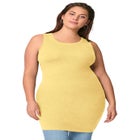 Stretch Knit Scoop Neck Sleeveless Long Tank image number null