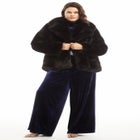 Velvet Mock Neck Peplum Top image number null