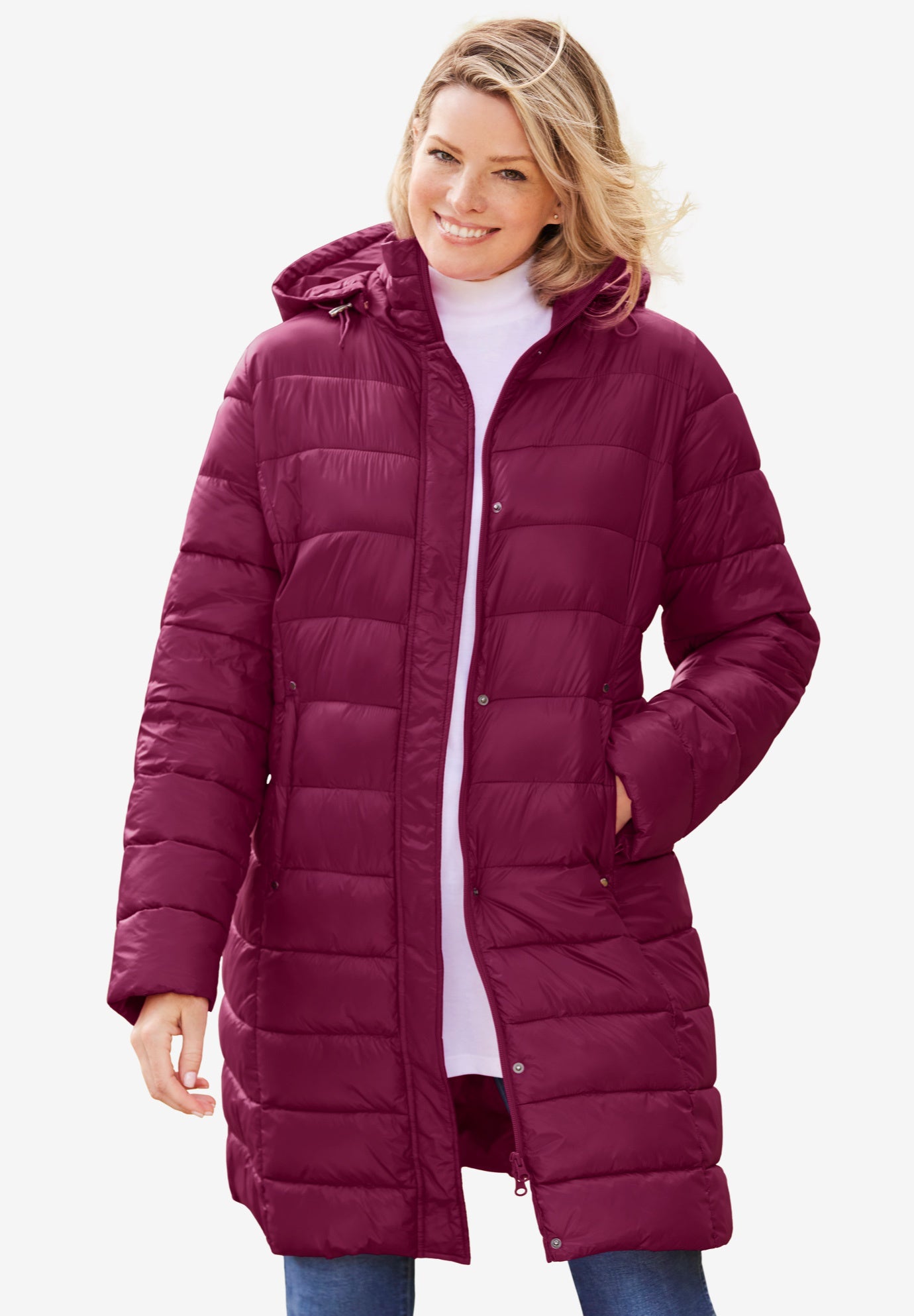 Long Packable Puffer Jacket image number 0