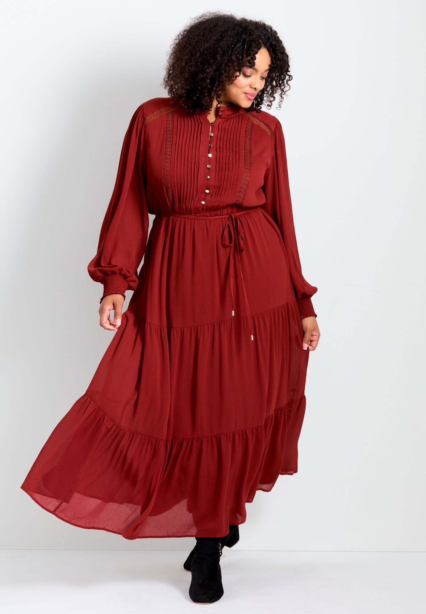 Jasmine Long Sleeve Tiered Maxi Dress image number 0