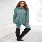 Cowl Neck Cable Pullover Sweater image number null