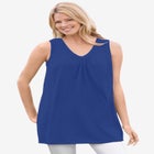 Perfect Sleeveless Shirred V-Neck Tunic image number null